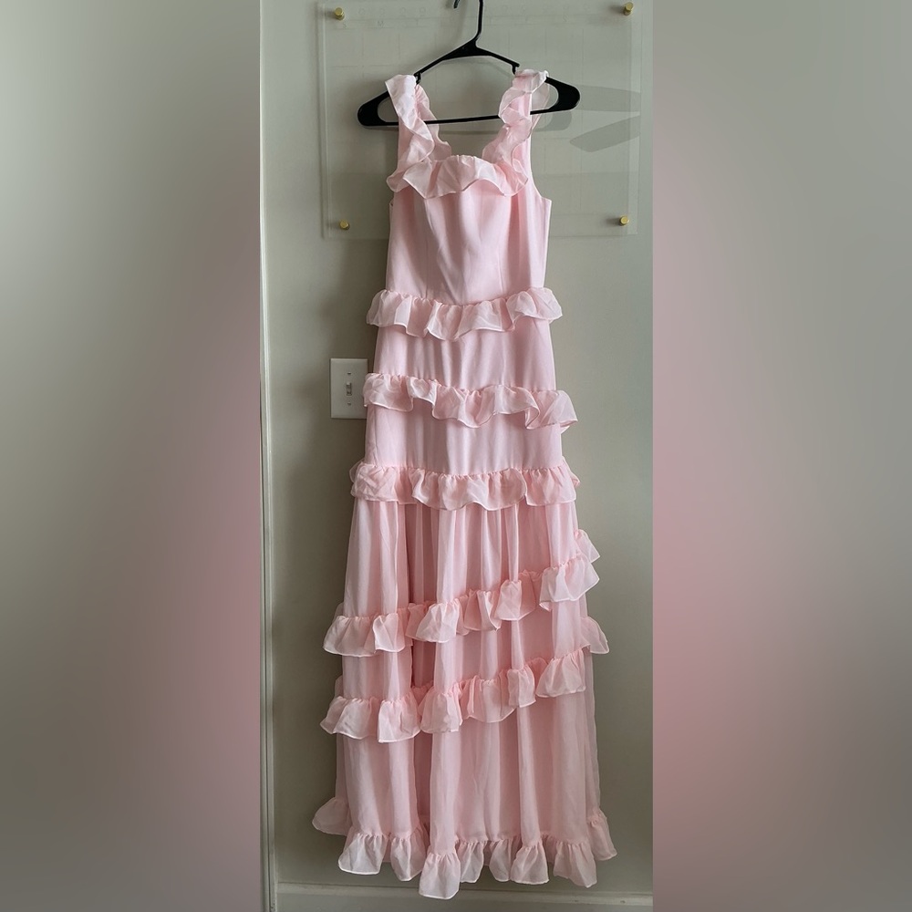 Pink Ruffled Maxi Dress
